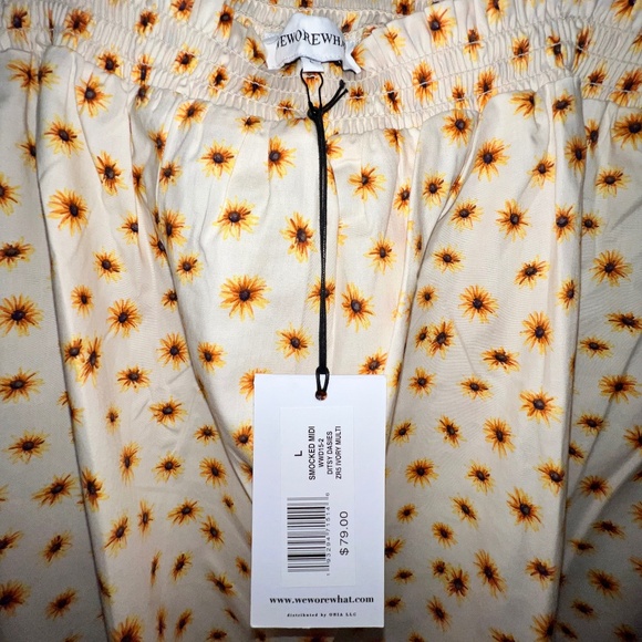 WeWoreWhat Smocked Midi Dress size L - Picture 4 of 4